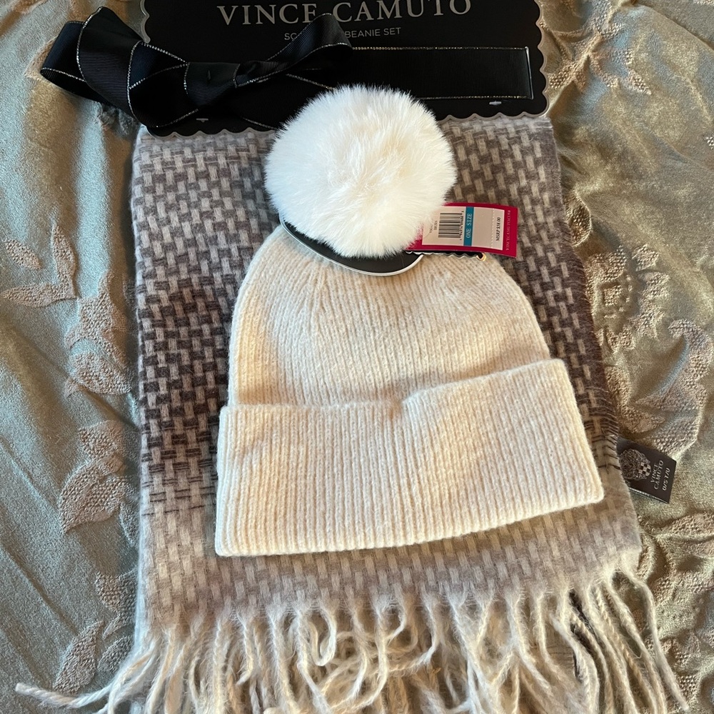Vince Camuto scarf and beanie set new